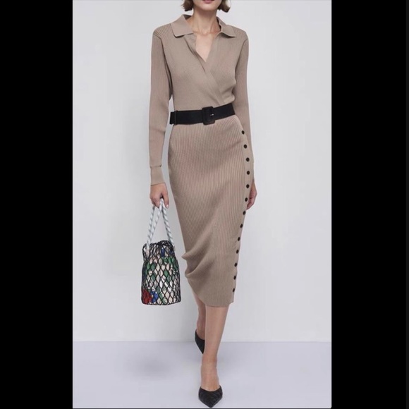 🚫SOLD🚫 SELF-PORTRAIT Ribbed Knit Dress SIZE Small - Picture 3 of 7